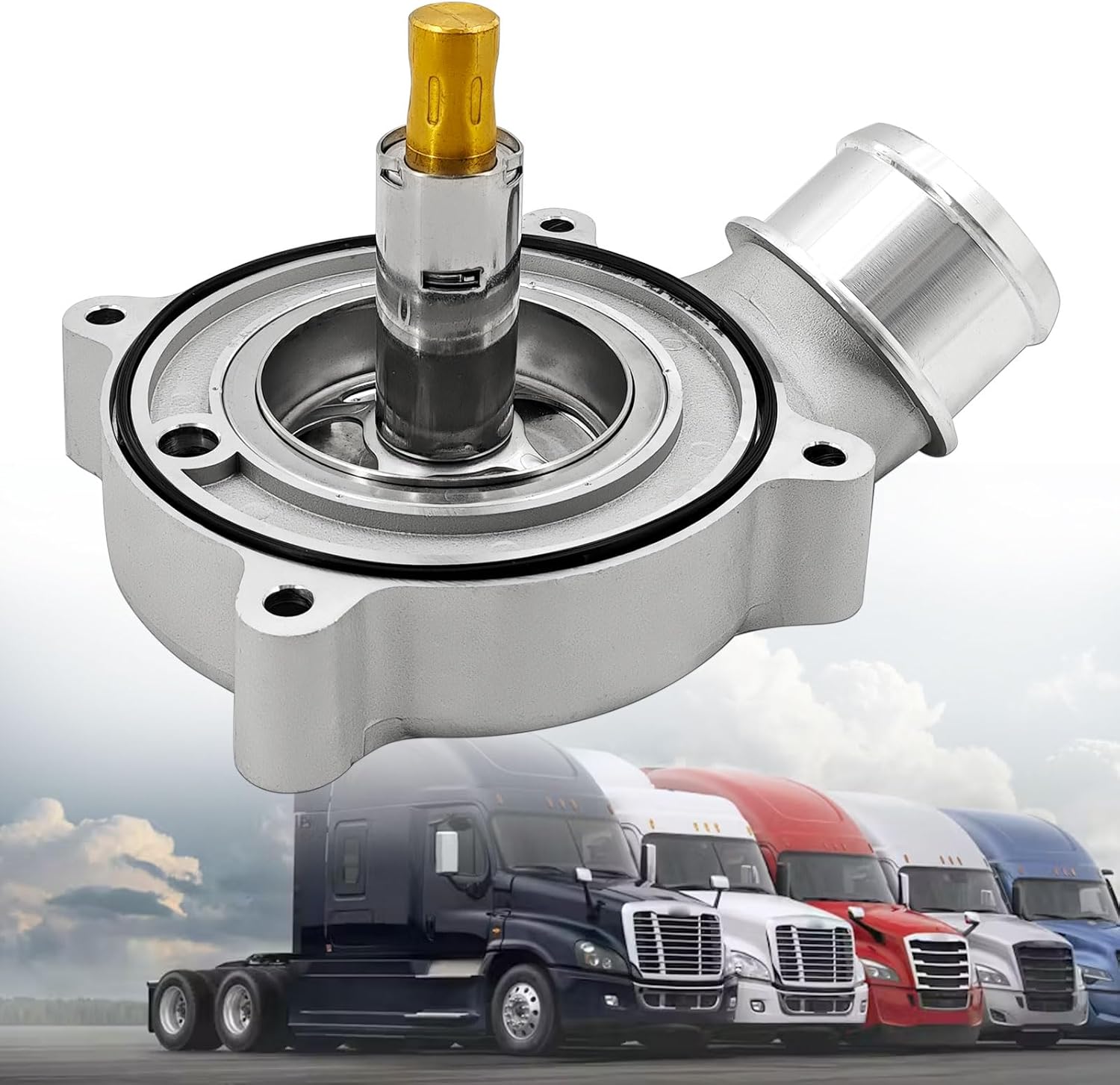 A4712006215 Thermostat with Seal Fits for Detroit DD13 DD15 Engines, Hardened Aluminum Shell, 188 °F/ 87 °C, Classic Appearance; Interchange with A4722001315 A4712002915 A4722000215 A4712003615