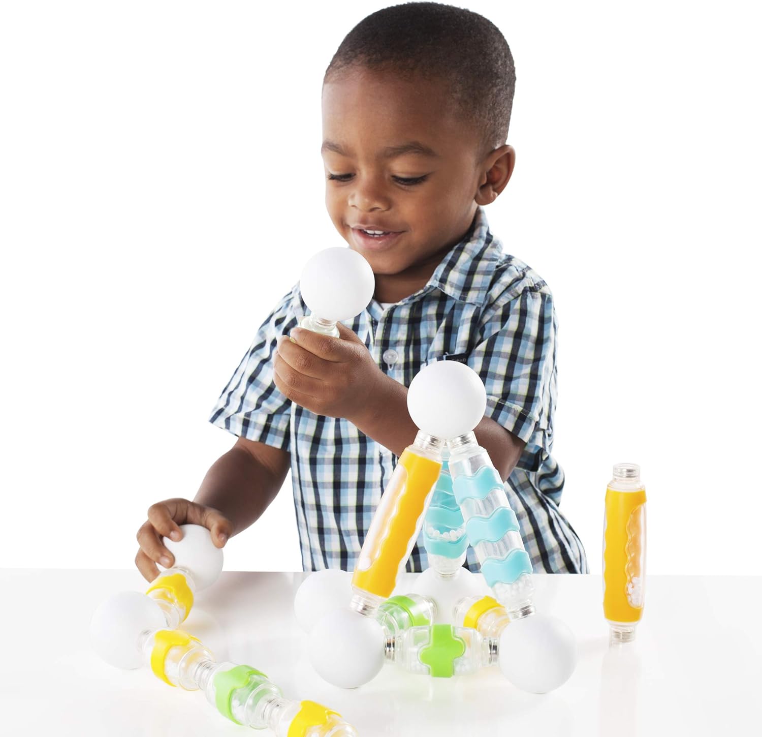 Guidecraft Grippies Shakers - 30 Piece Magnetic Building Set, Sensory Exploration STEM Learning & Educational Toys for Toddlers