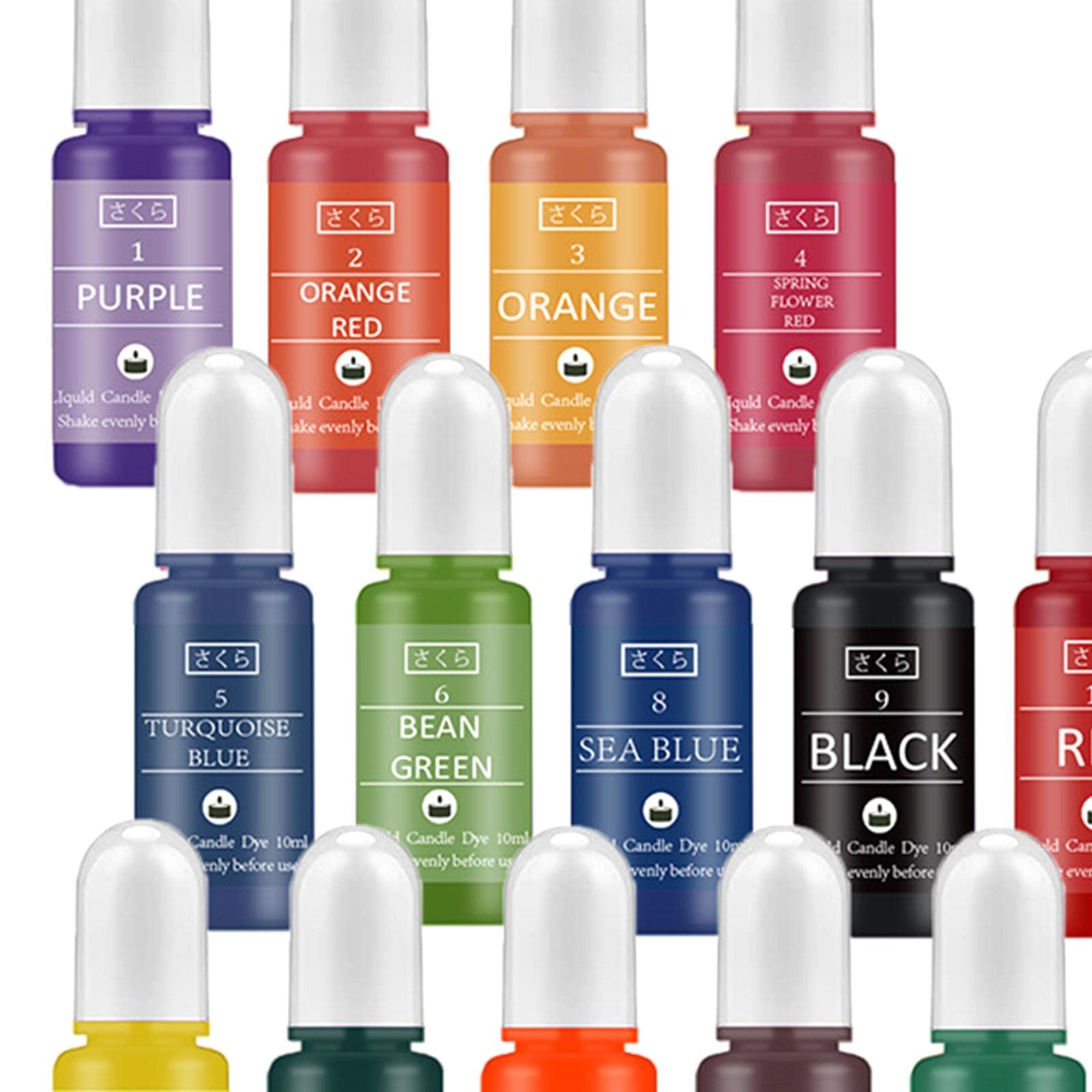 16x Kerzenfarbstoff für Die Kerzenherstellung 10ml Je DIY Kunsthandwerk