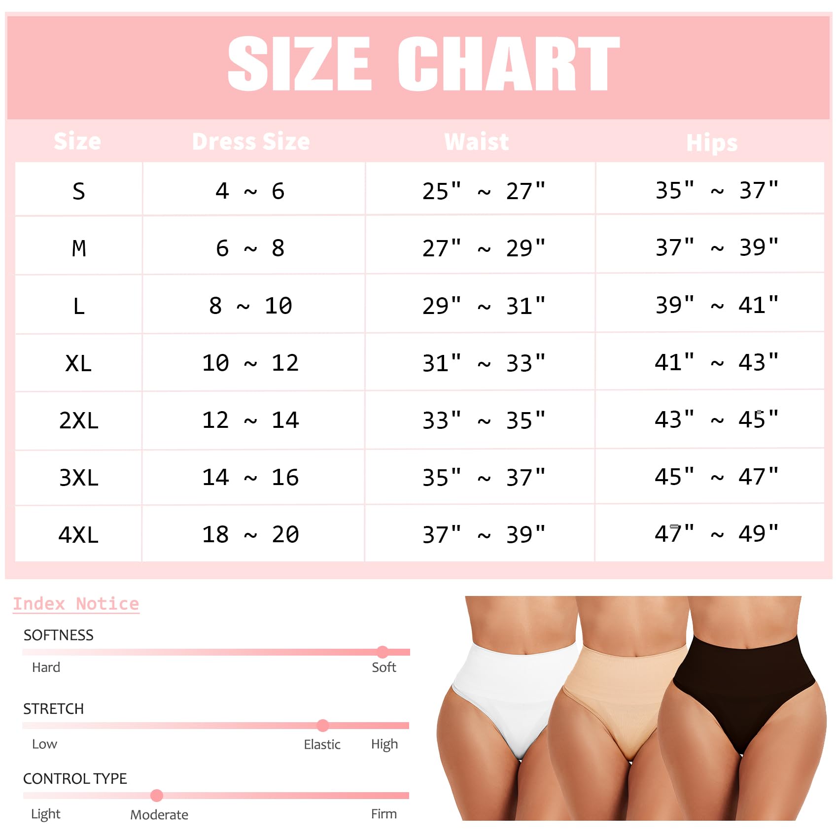 Bragas moldeadoras con control de abdomen para mujer