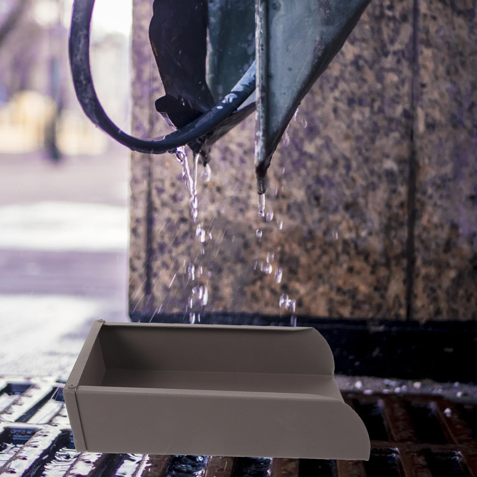 POPETPOP Protector para Canalones y Bajantes de Aluminio Bloque de Drenaje y Bandeja Recogedora, Diseñado para Evitar Salpicaduras en Canaletas de Agua de Lluvia en Edificios y Casas