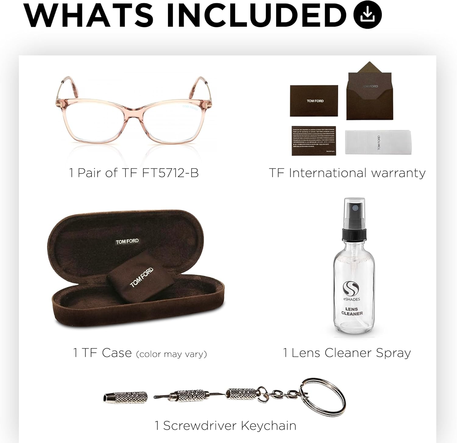 Tom Ford FT5712-B Square Shape Eyeglass Frame With Luxury Eyewear Kit - Image 3