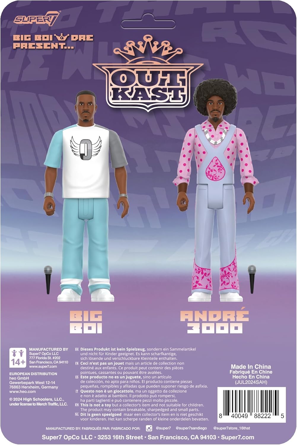 Super7 Outkast Big Boi & Dre Present Reaction Figures - (2 Pack) 3.75" Outkast Action Figures with Accessories Hip Hop Collectibles and Retro Toys