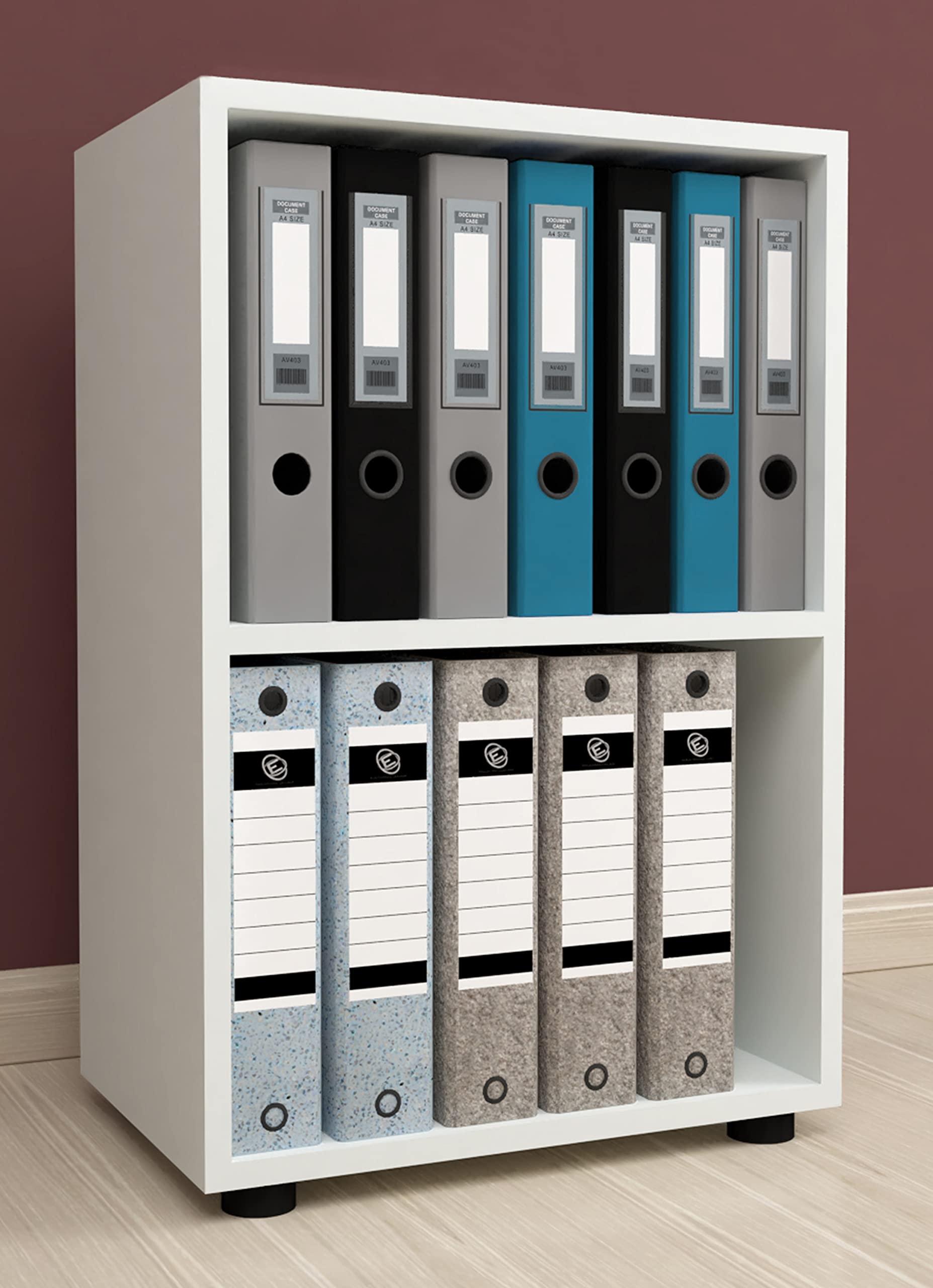 VCM Holzregal stehend | platzsparender Aktenschrank | Maße ca. H. 74 x B. 49 x T. 32 cm | Elegantes Regal | Büroregal – Ulas 2f
