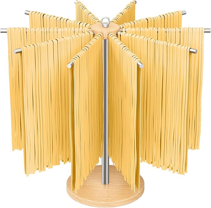 Stainless pasta drying rack with detachable stand