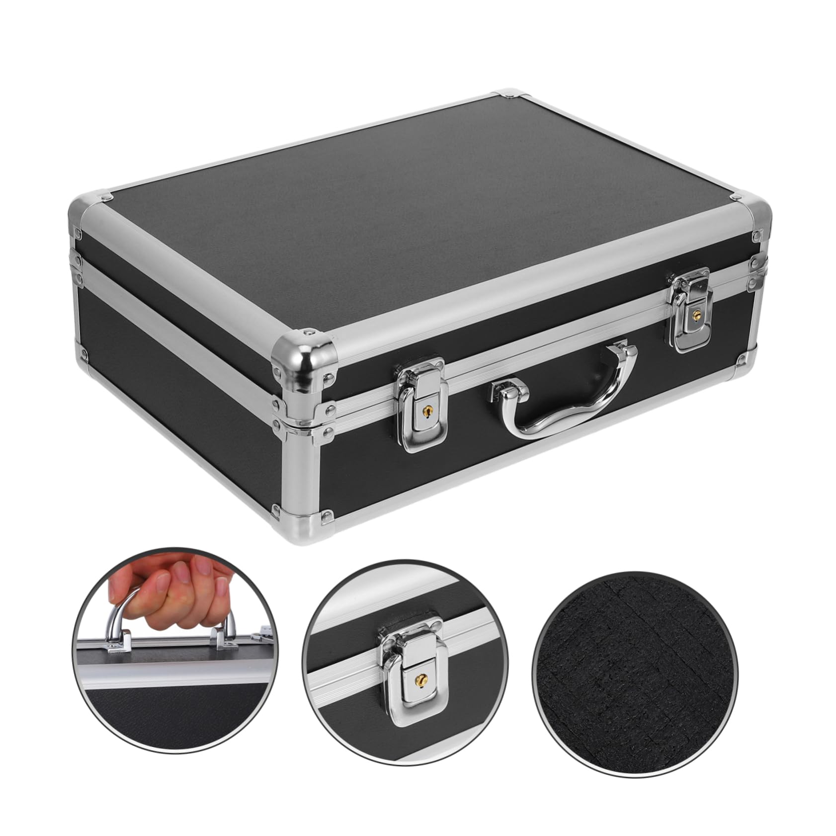 VILLCASE Valigetta Portautensili in Lega Di Alluminio Serratura Scatola Portatile in Alluminio Per Custodia Strumenti e Audio Multiuso Per Trasporto e Organizzazione