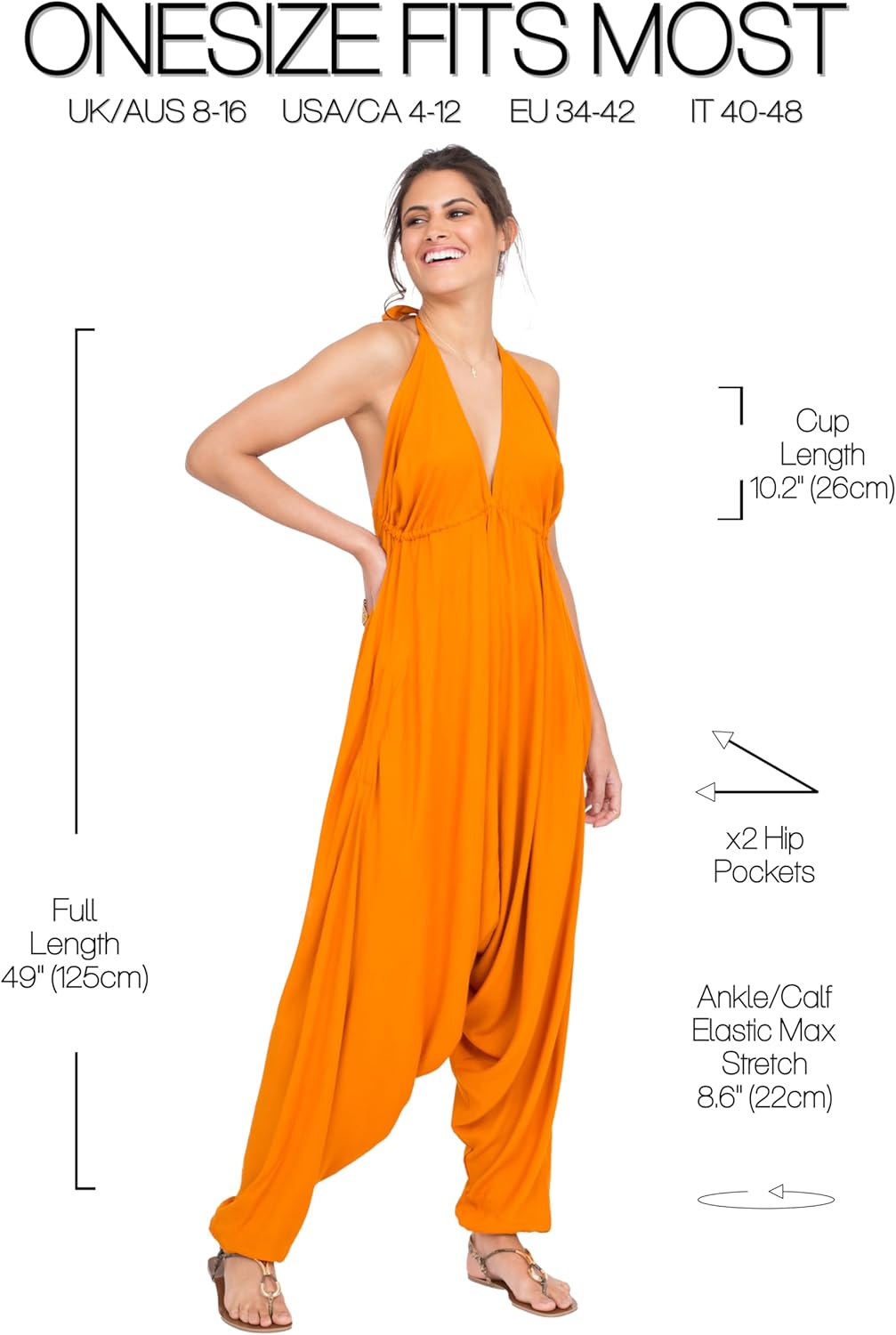 likemary Halter Top Harem Jumpsuits for Women - Comfy One Piece Romper with Pockets - Sexy Boho Vacation Outfit for Summer