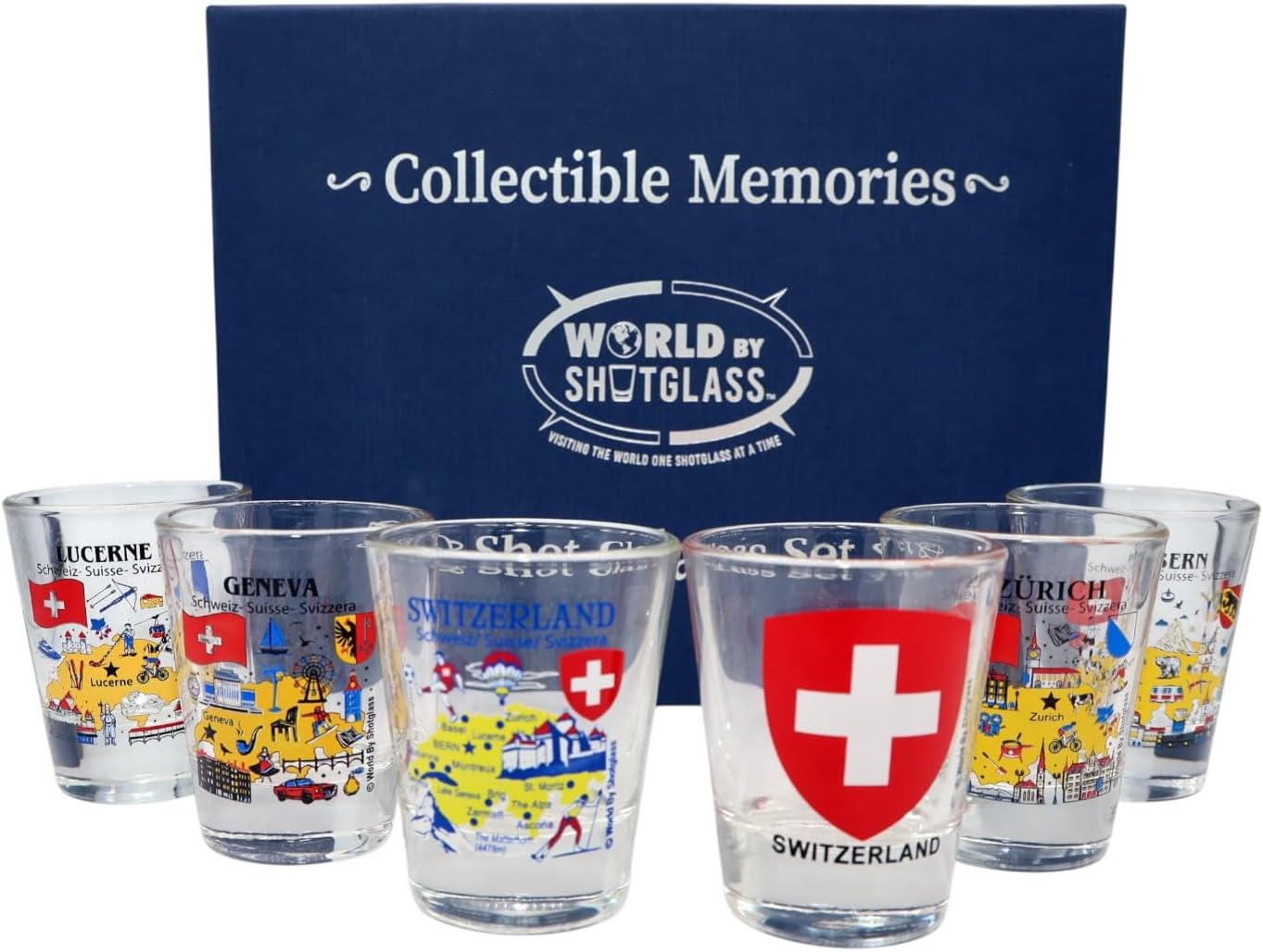 Switzerland Souvenir Boxed Shot Glass Set (Set of 6)
