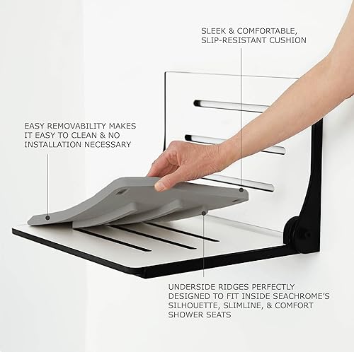 Miniatura 6 de Cojín de espuma para asiento de ducha, impermeable y antideslizante, fácil de limpiar, color plateado