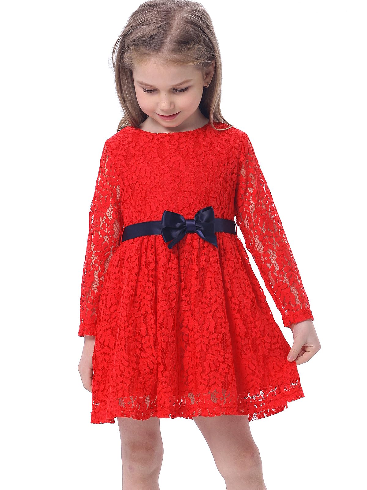 BONNY BILLY Vestido Niña Fiesta Ceremonia Princesa Encaje Verano Invierno con Cinturón