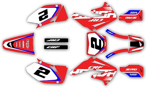 Kit de gráficos para Honda CRF450R (2002-2004) Flight Series Red 21 Mil-Dirt Bike Custom Racing Graphics Stickers Kit, sin plásticos