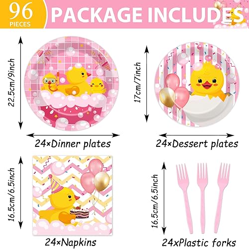 Miniatura 394 de 96 piezas de suministros de fiesta de cumpleaños florales de cumpleaños, platos de papel, servilletas, flores de oro rosa, decoraciones de fiesta