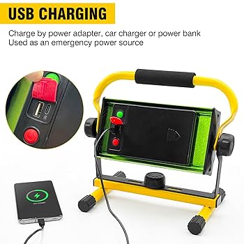 SYLSTAR 55W Rechargeable Work Light, 5000 Lumen Magnetic Base