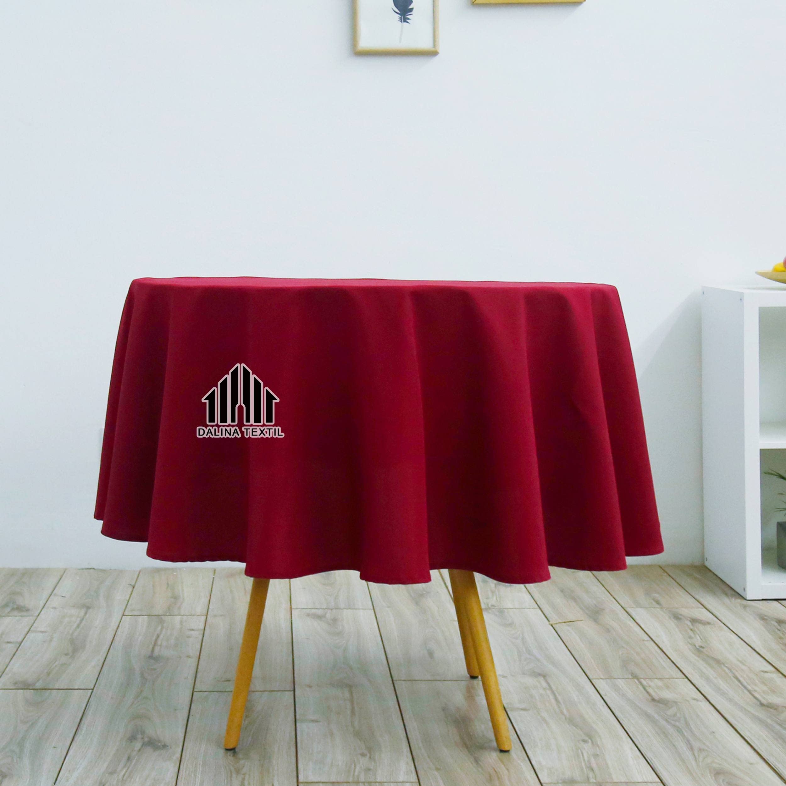 Runde Tischdecke – 180 Cm Durchmesser, Schmutzabweisend, Rot, Aus Polyester