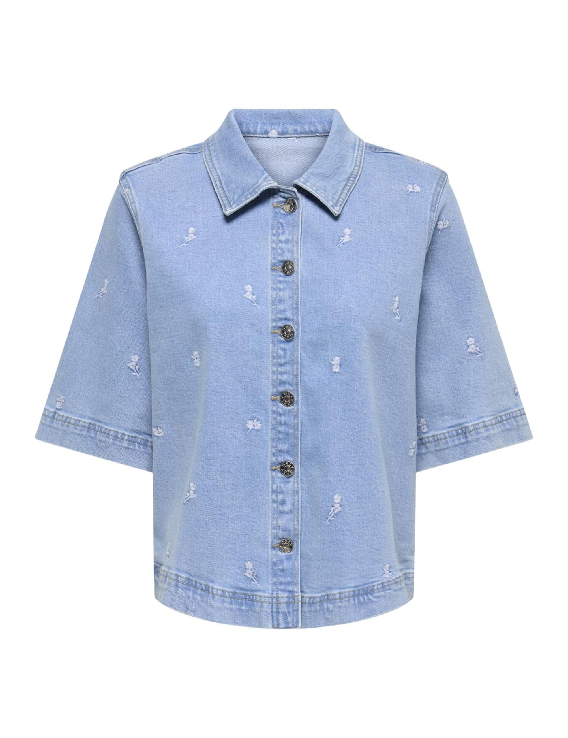 ONLY ONLBELLA Female Denim Shirt, Light Blue (Light Blue Denim), XS