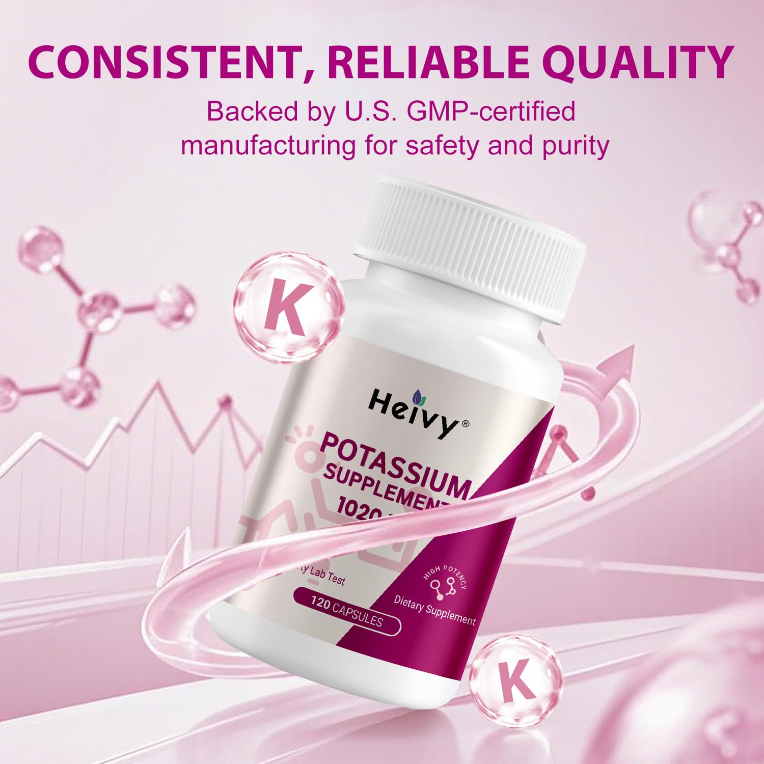 Heivy Potassium Supplement 1020 mg, 120 Vegetarian Capsules — Amazon image 6