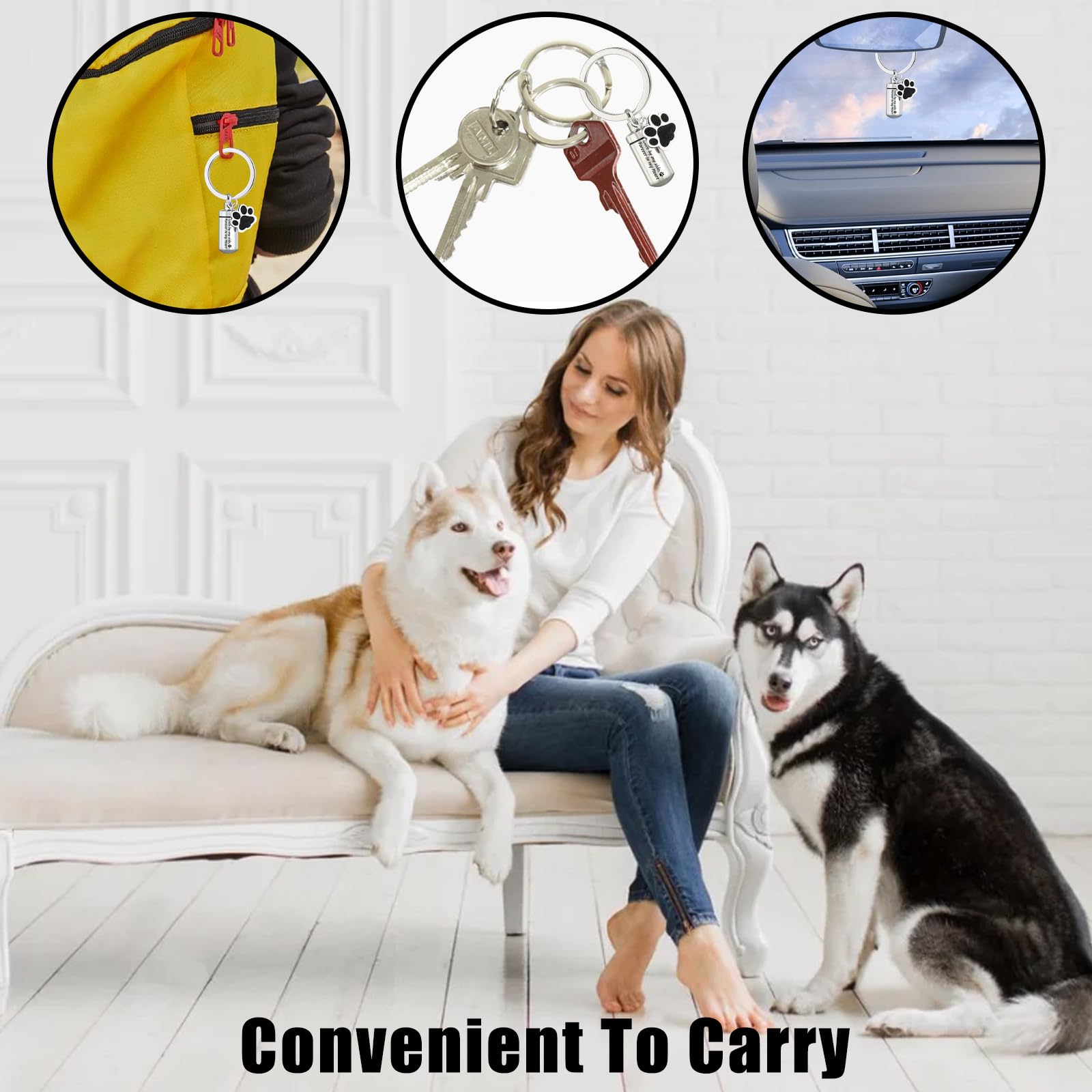 Gioielli Cremazione Animali Domestici,Ceneri Ciondolo Stampa Zampa Animali Domestici Portachiavi Cenere,Urna Forma Cuore Gioielli Commemorativ per Ceneri di Animali Domestici Cane Gatto