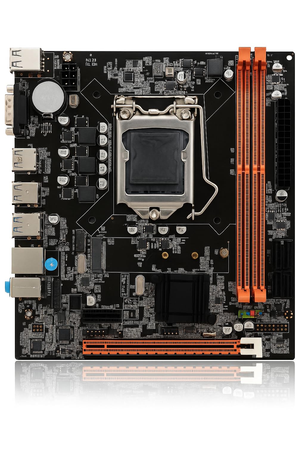 CHIST H81 Desktop Motherboard with Intel LGA 1150 Socket Supports NVMe/M.2 SSD (2 PS2 Ports, 6USB Ports,1Audio, HDMI, VGA Port, LANPort)