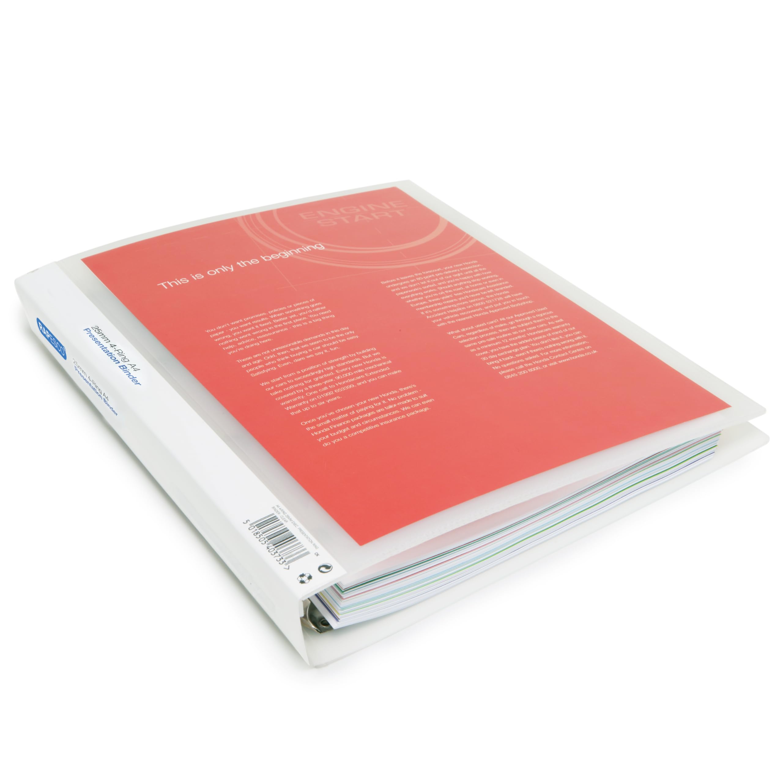 Raccoglitore Ad Anelli A4 Rapesco 0717 - Confezione Da 10, Dorso 35mm, Trasparente, 4 Anelli - Foto 2