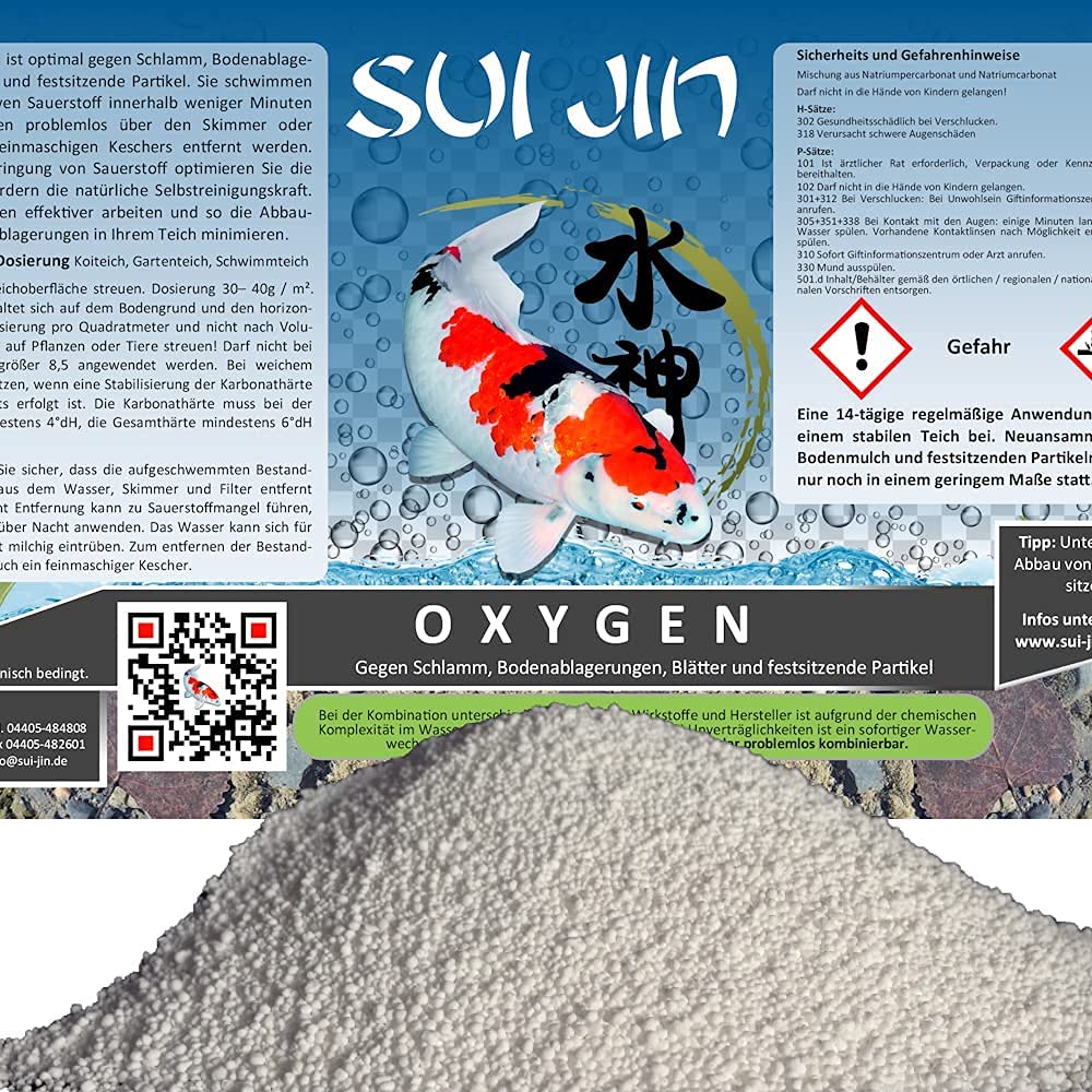 Sui JIN Oxygen O2 Biologie Optimierung mit Sauerstoff Peroxyd Koi Teich Gartenteich Schwimmteich (Oxygen 5 kg)