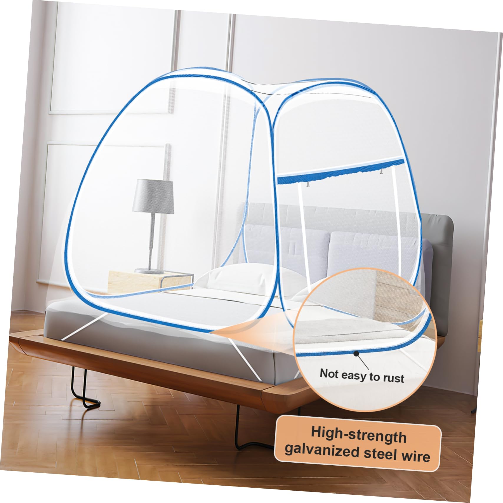 IMIKEYA Tente Moustiquaire pour Lit Filet avec Fermeture Éclair Tente pour Lit avec Ouverture Large Pliable pour Chambre