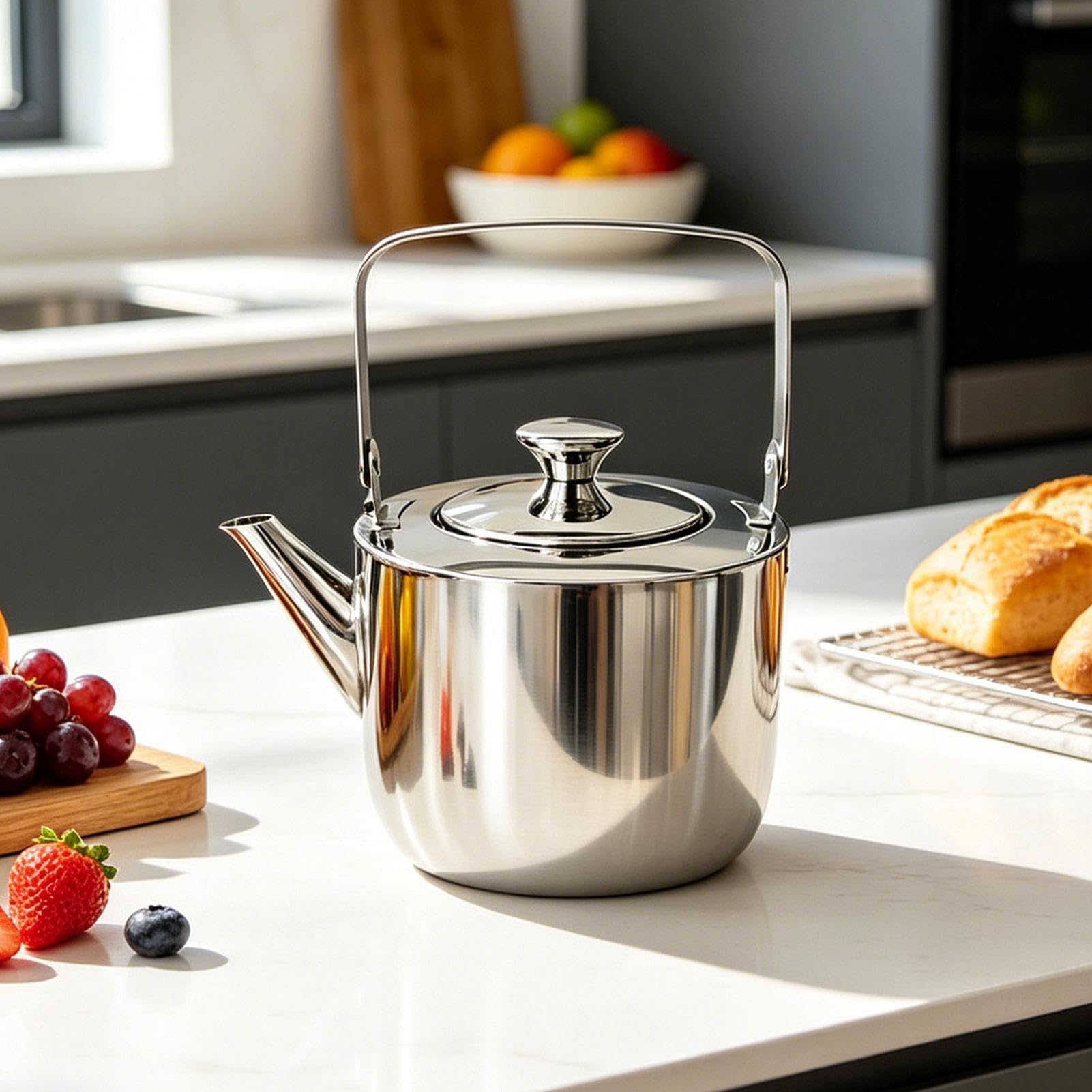 De acero inoxidable de 1,3 L de metal con colador de té y