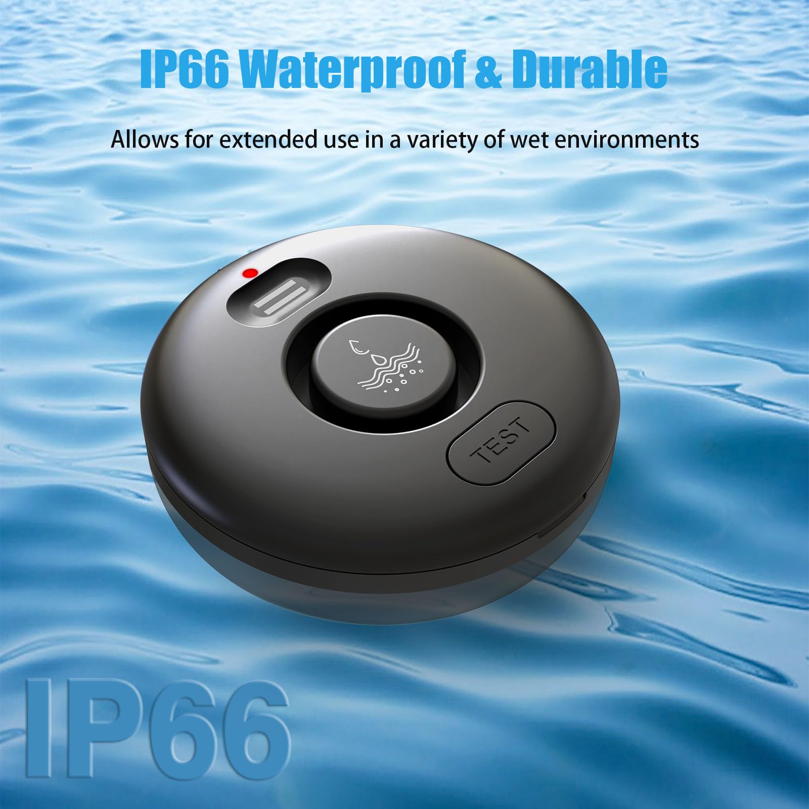 Paquete de 5 detectores de alarma de fugas de agua, sensor de agua de alerta fuerte de 120 dB, IP66 impermeable, alerta sensible de fugas y goteo, fácil instalación para el hogar, prevención de
