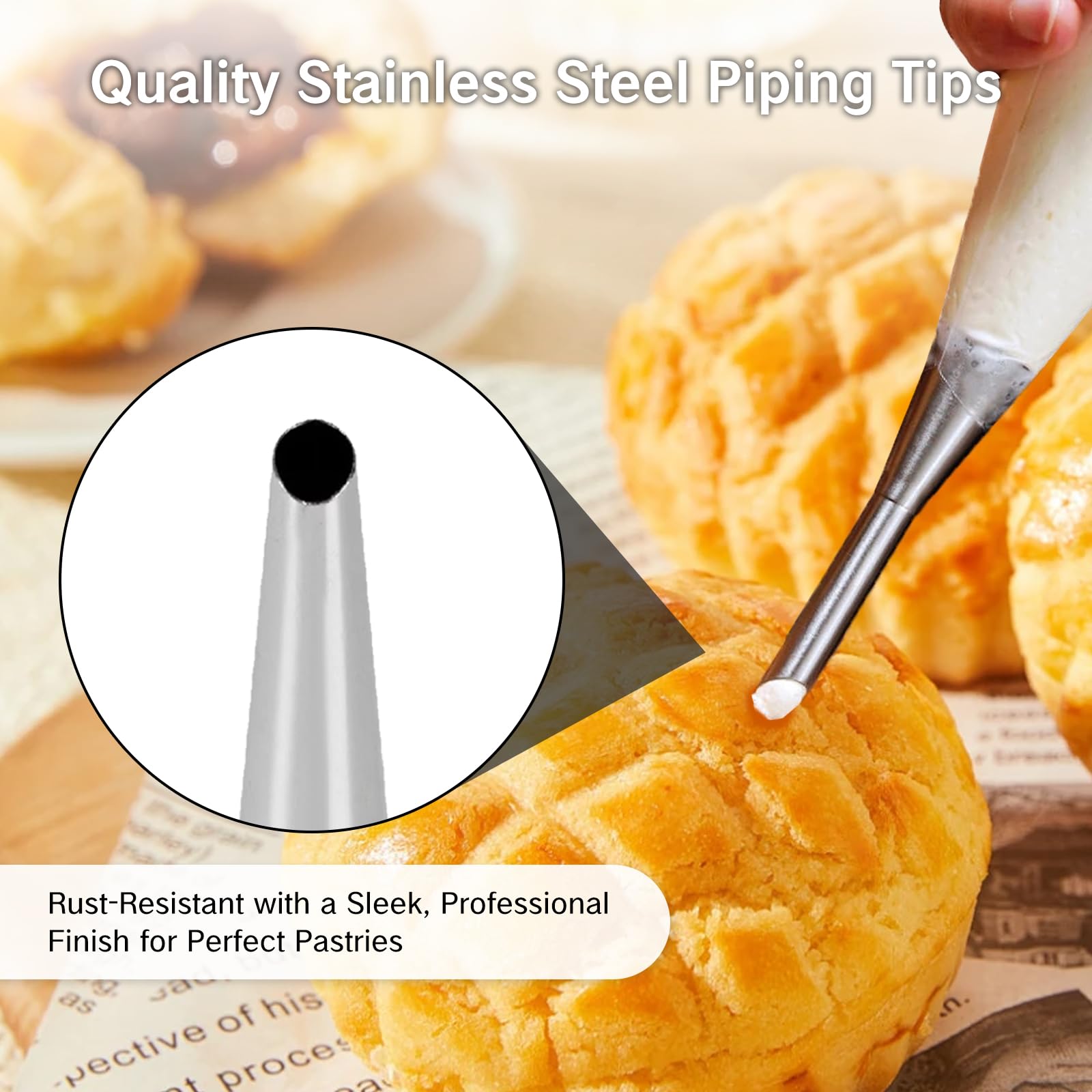 Juego de 3 puntas de relleno de tartas extra grandes Bismark para relleno de donas y pastelería, herramienta de relleno de glaseado, boquilla de pastelería grande para glaseado y decoración de 3