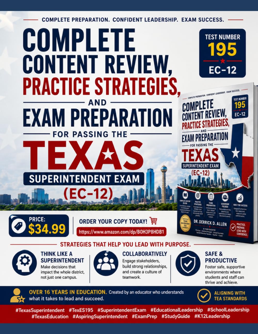 Complete Content Review, Practice Strategies, and Exam Preparation for Passing the Texas Superintendent Exam (EC–12) (Teacher Certification Mastery Series)