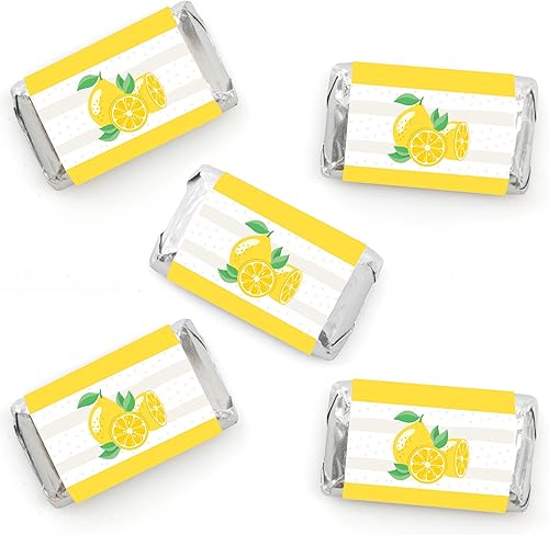 Big Dot of Happiness So Fresh Limón Mini pegatinas de barra de caramelo Limonada cítrica fiesta pequeños regalos 40 unidades