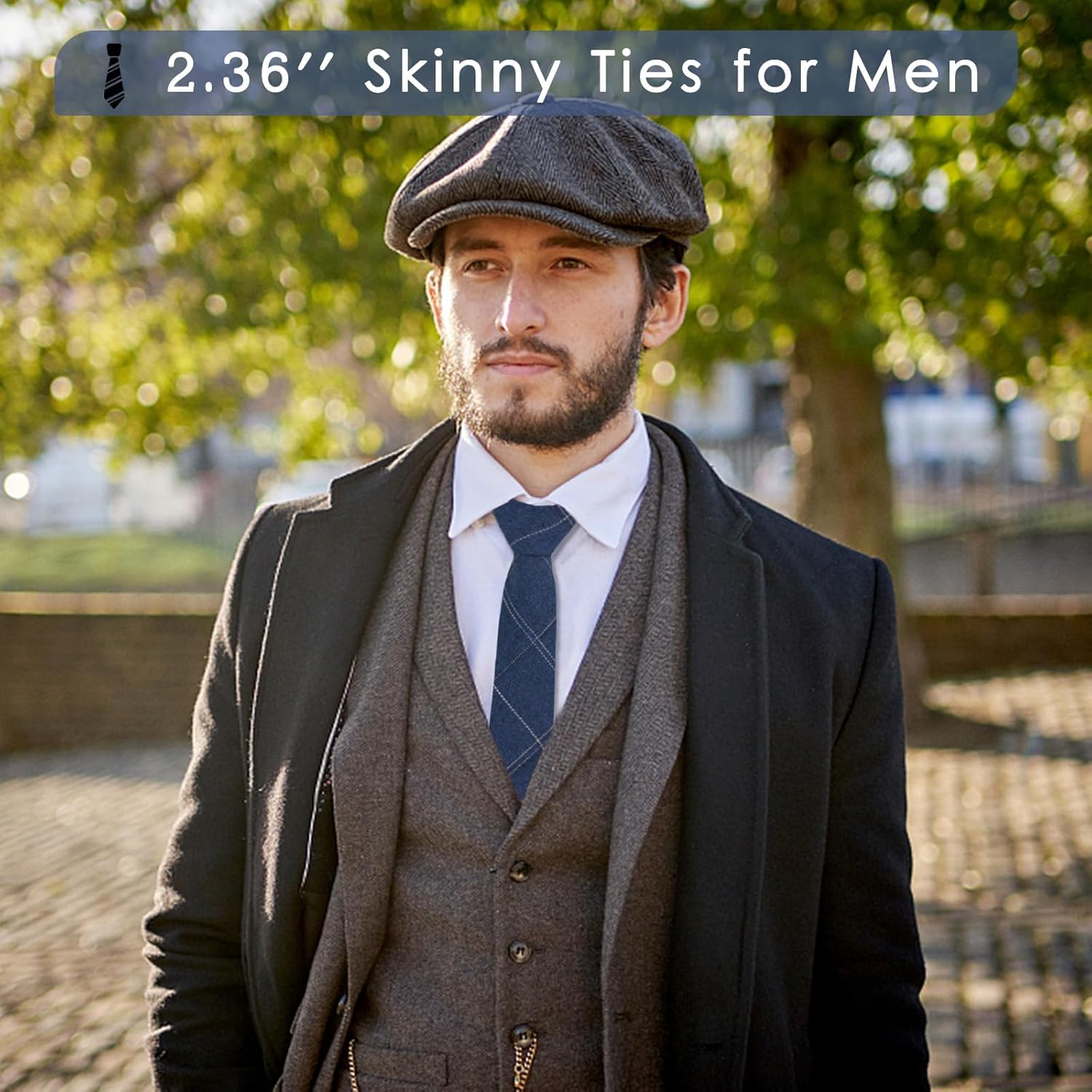 Mantieqingway 2.56'' Cotton Tie Business Mens Ties Plaid Striped Skinny Neckties for Office Meetings Formal Causal Party - Image 5