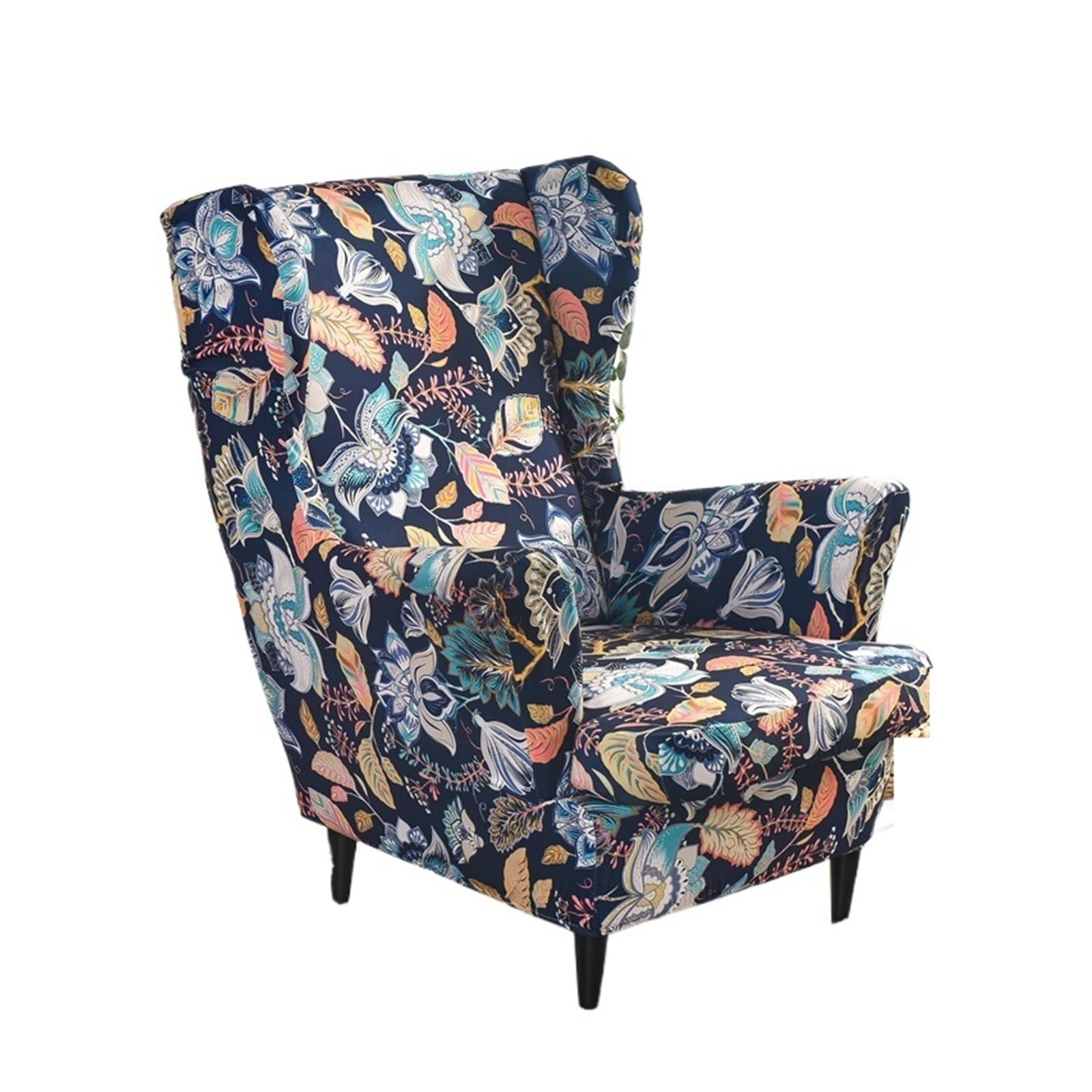 GCYEIDMA Wing Chair Slipcover Wing Chair Cover Stretch Armchair Relax Sofa Slipcovers with Seat Cushion Footstool Covers(A3 wing chair cover)