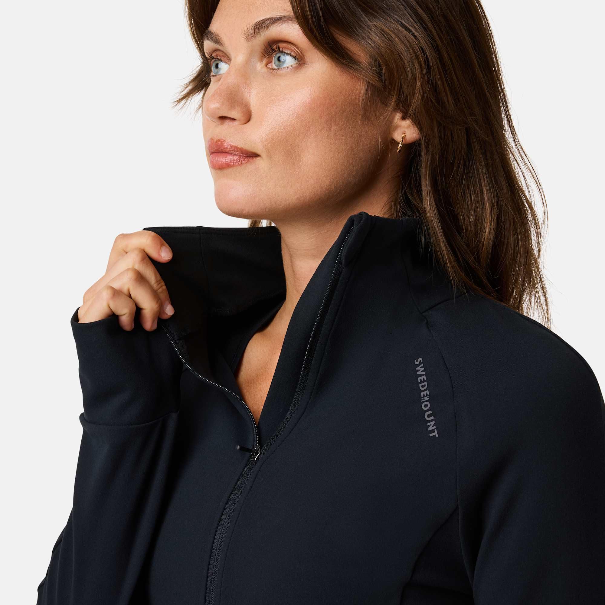 Swedemount Move Trainingsjacke mit durchgehendem Reißverschluss Damen Leicht Atmungsaktiv Stretch für Fitness und Laufen