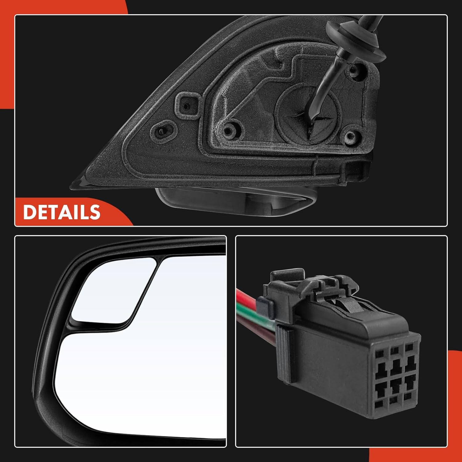 A-Premium Driver Side Power Door Mirror - Compatible with Chevrolet Colorado & GMC Canyon, 2018-2022 - Heated Manual Folding Black Outside Rear View Mirror w/Blind Spot Glass - Replace# 84191444
