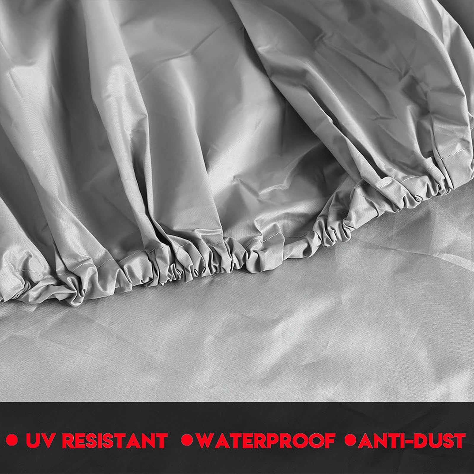 Boot Abdeckplane Schlauchboot, 210D Oxford-Stoff Tarpaulin Wasserdicht Staubdicht UV-Beständig reißfest Liegeplane Abdeckung Cover, Schützen Kajak Kanu Angelboot (Grau, 330 * 94 * 46cm)