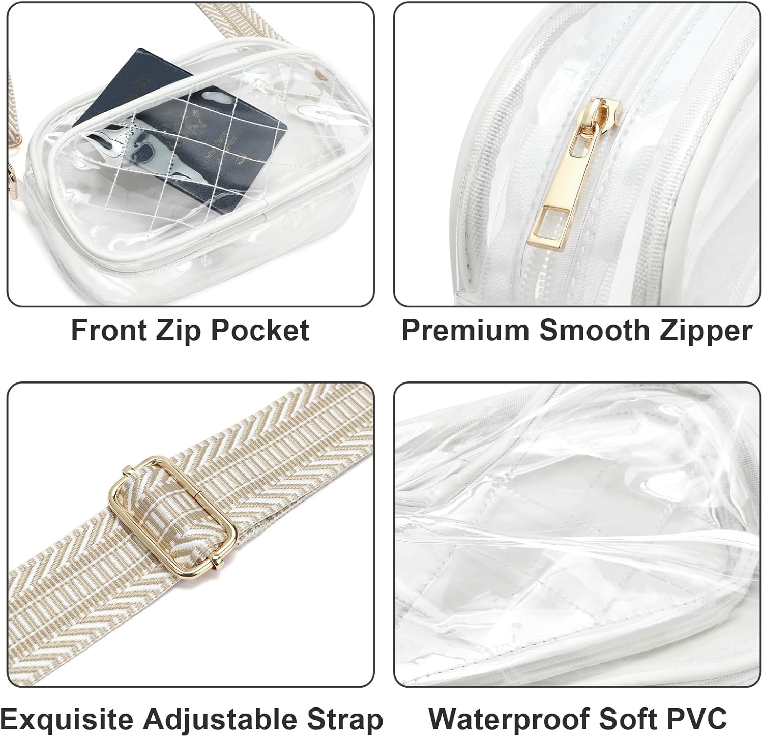 NEOREAL Clear Bag for Stadium Events Transparent Bags Crossbody Small Purse for Women Girls for Concerts Sports Approved - Image 6