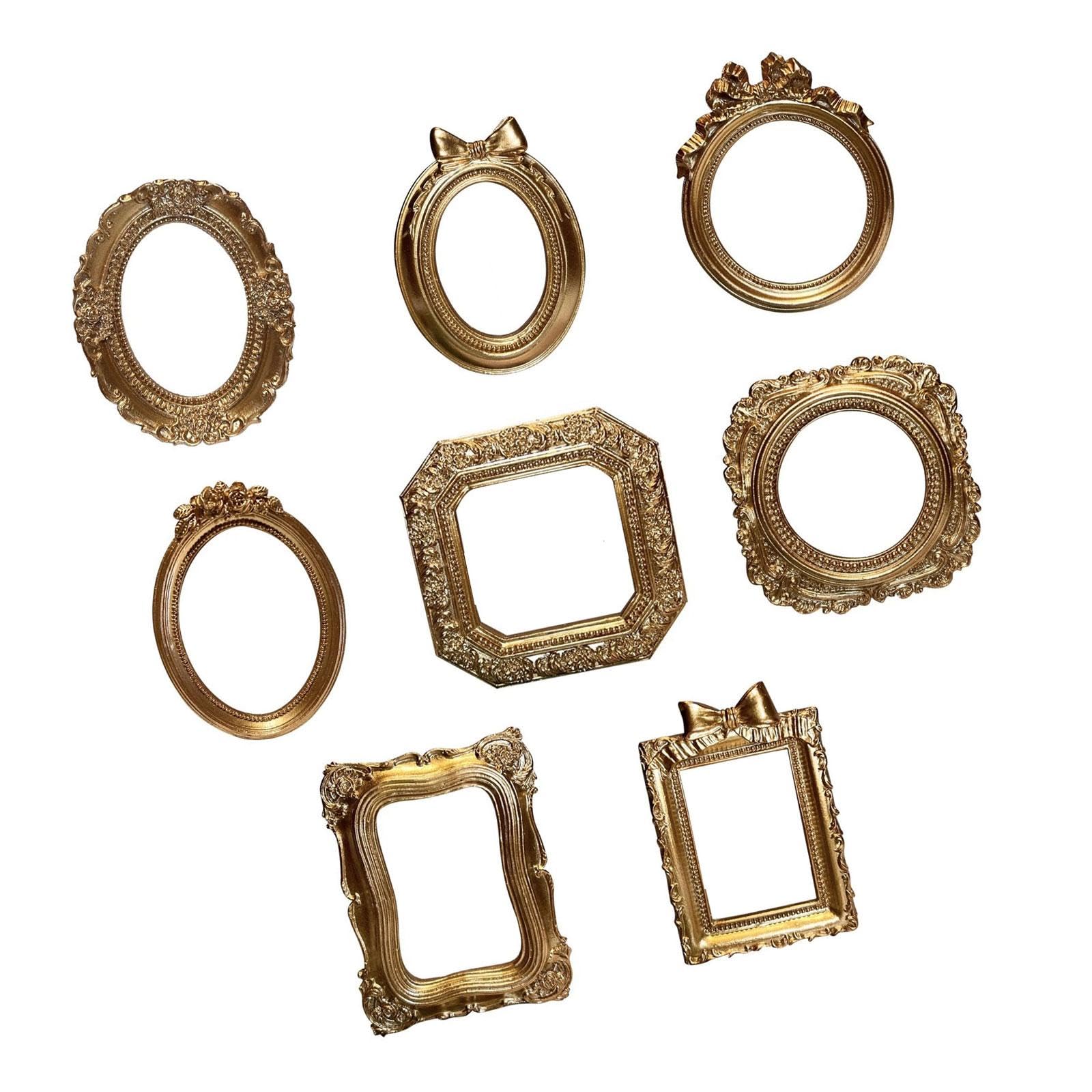 hogtnd Victorian Antique Resin Photo Frame Oval Rectangle Wall Hanging Display Table Decoration Gift Antique Resin Picture