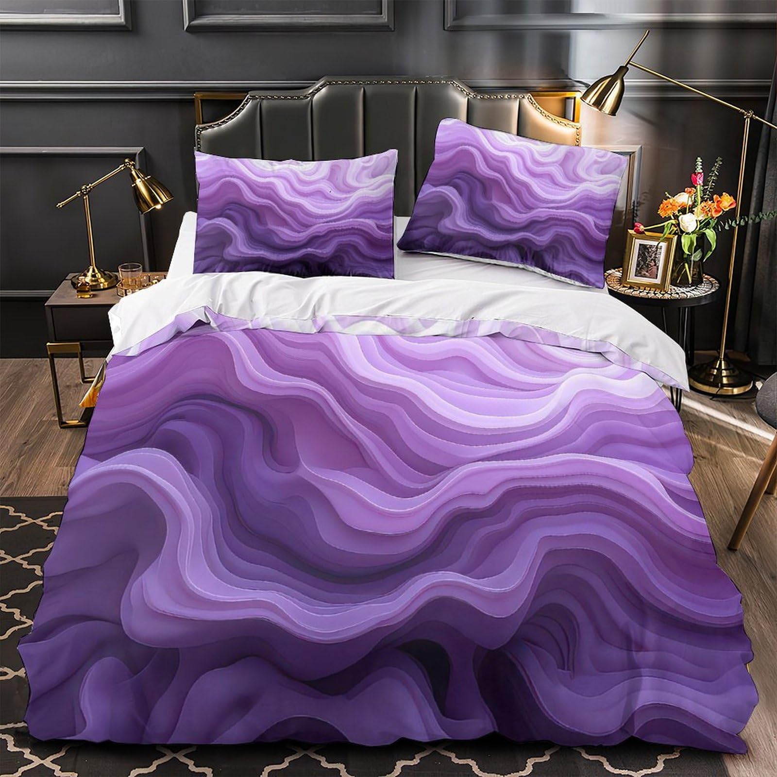 Housse de couette 220x240 cm carlin mignon en microfibre anti-acarienne pour ado