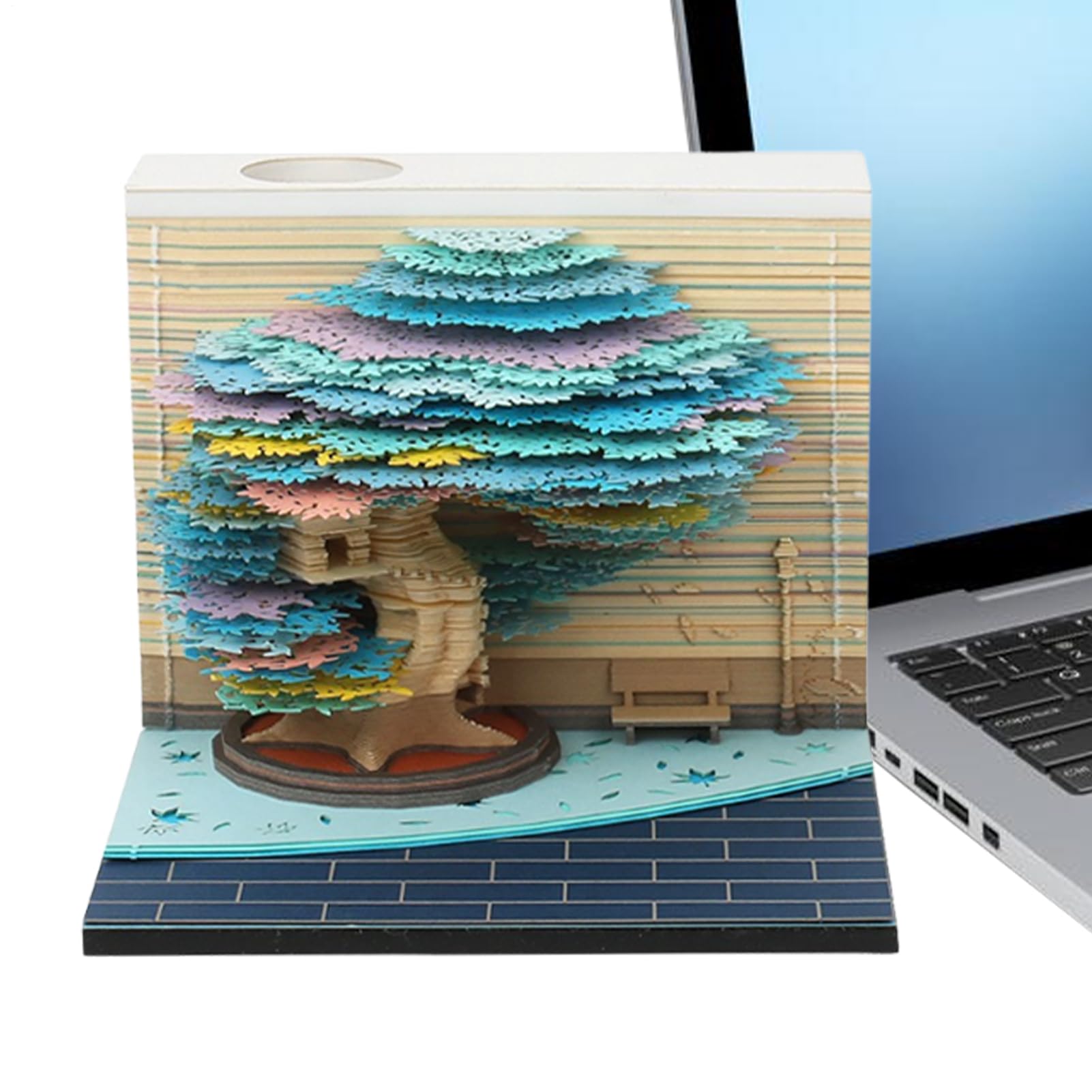Blocchetto 3D Memo - Calendario 2026 Albero Arte Fogli Strappabili | Scultura Carta Arredo Casa per Famiglia Studente Insegnante Ufficio Scuola Università,Regalo per Insegnanti Ufficio Casa
