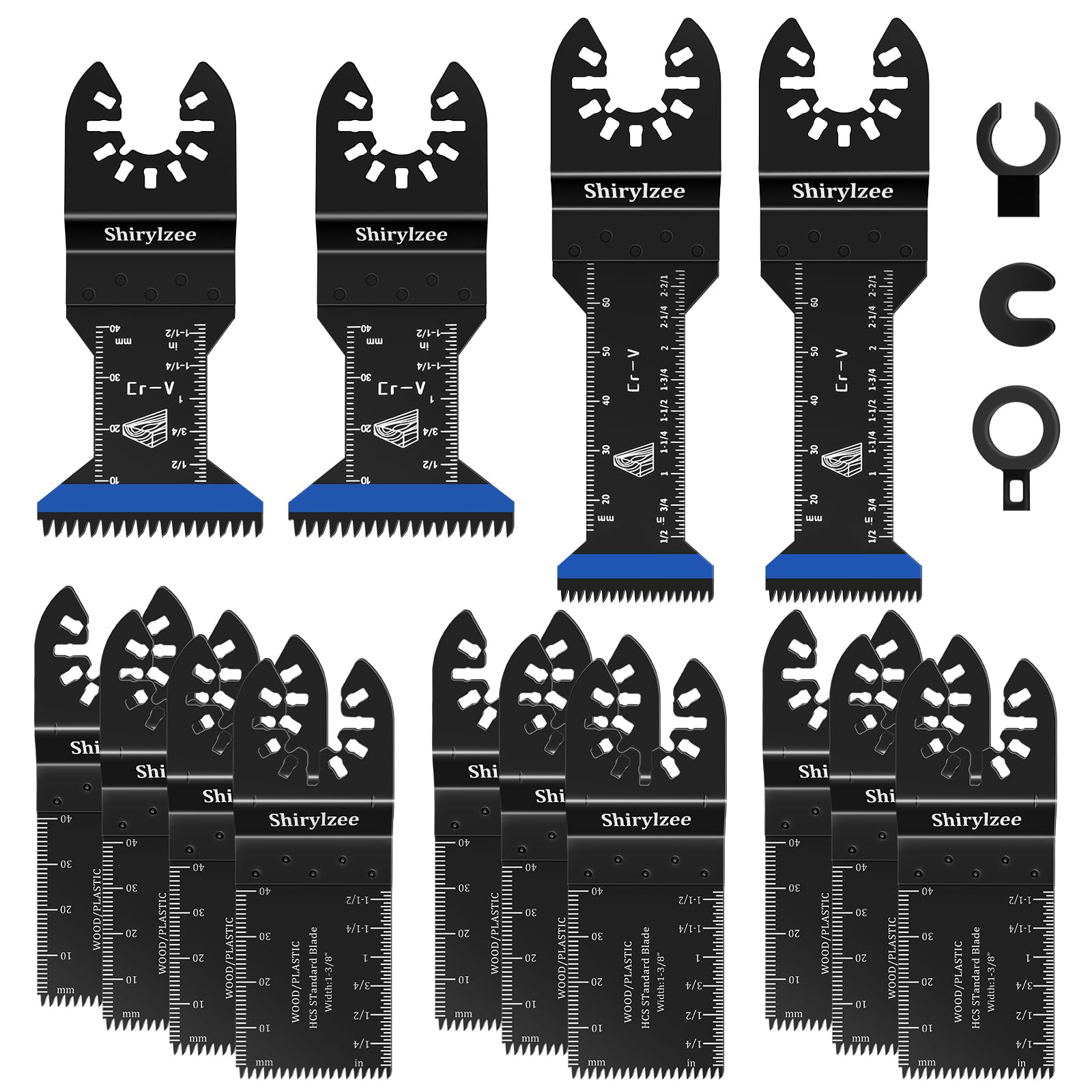 shirylzee14PCS Multi Tool Blades, Oscillating Saw Accessories Set for Wood/Metal Universal Quick Release Accessories Fit Bosch Fein Multimaster Ryobi, Milwaukee Dremel Dewalt Makita
