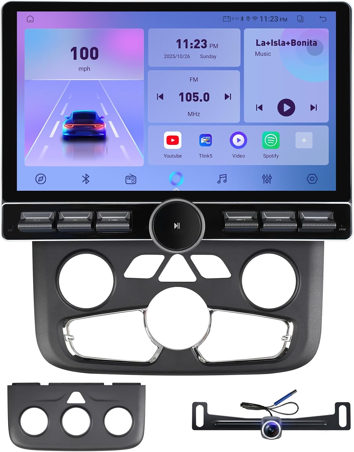 10 inch Touchscreen Car Stereo Radio for Dodge Ram 1500 2500 3500 2013-2018(Manual & Auto AC) Replacement Dash Kit w/Wired Wireless CarPlay Android Auto GPS Navigation