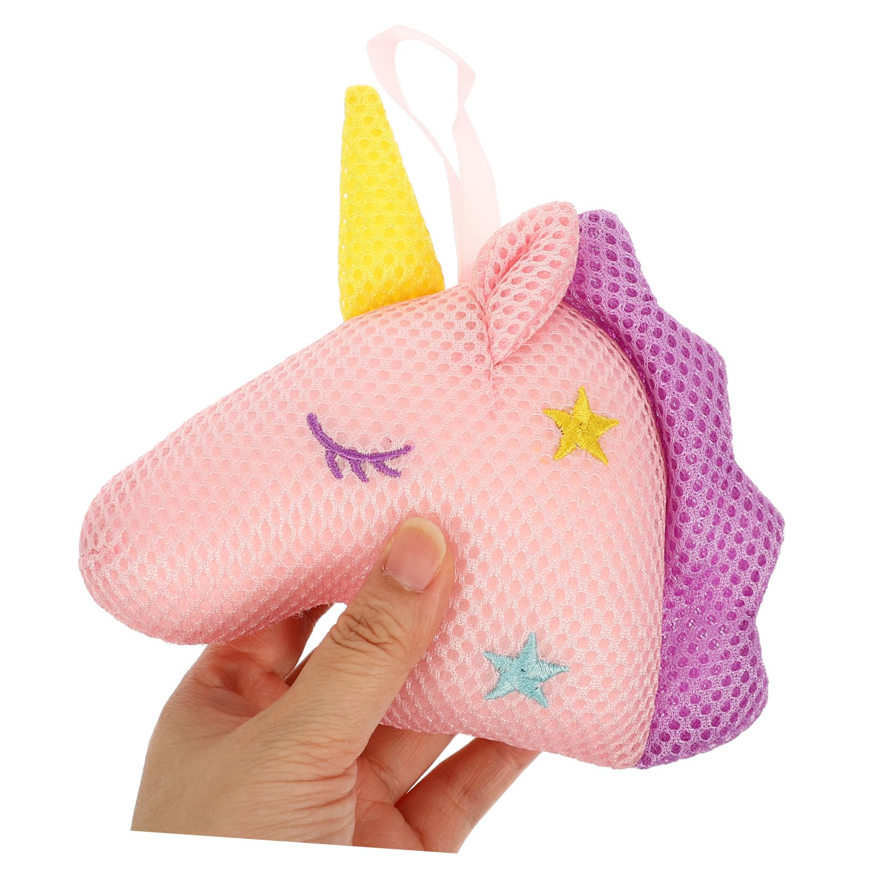 Healeved 4piezas Esponjas De De Unicornio Esponjas Exfoliantes De Malla y Rosa Para Baño y Efectiva Para Adultos y Diseño Divertido Para Experiencia De Alegre