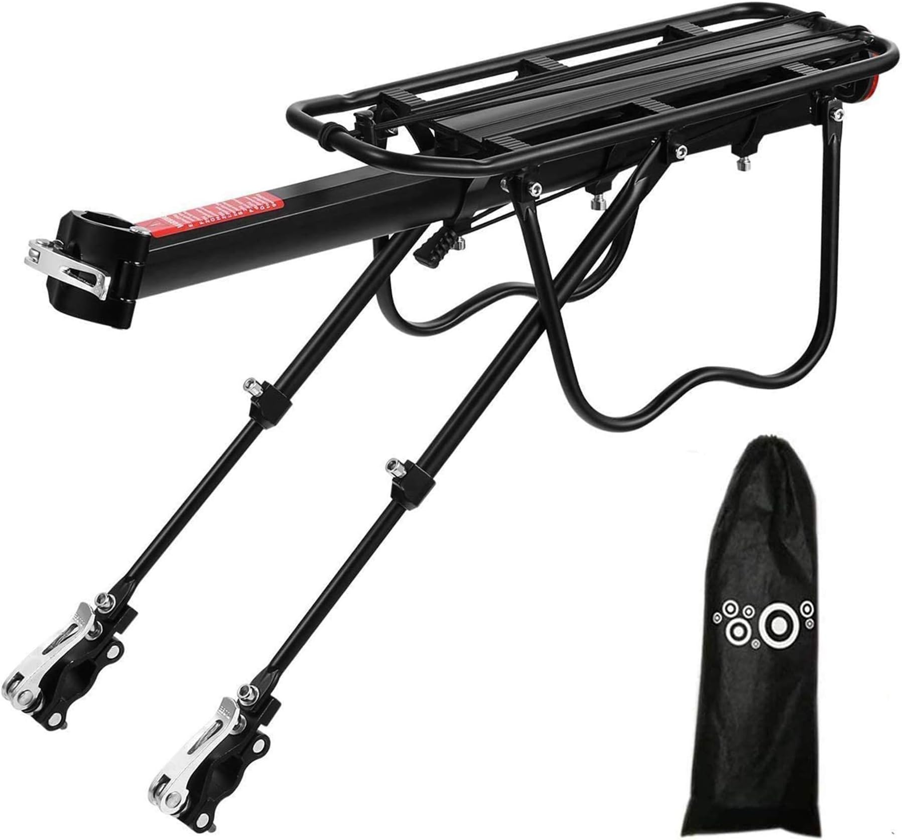 Bike Cargo Rack, Baiker Universal Bike Rear Rack Aluminum Load 90KG Bicycle Carrier Rack Bicycle Accessories Quick Release Mountainbike Luggage Seat with Reflector