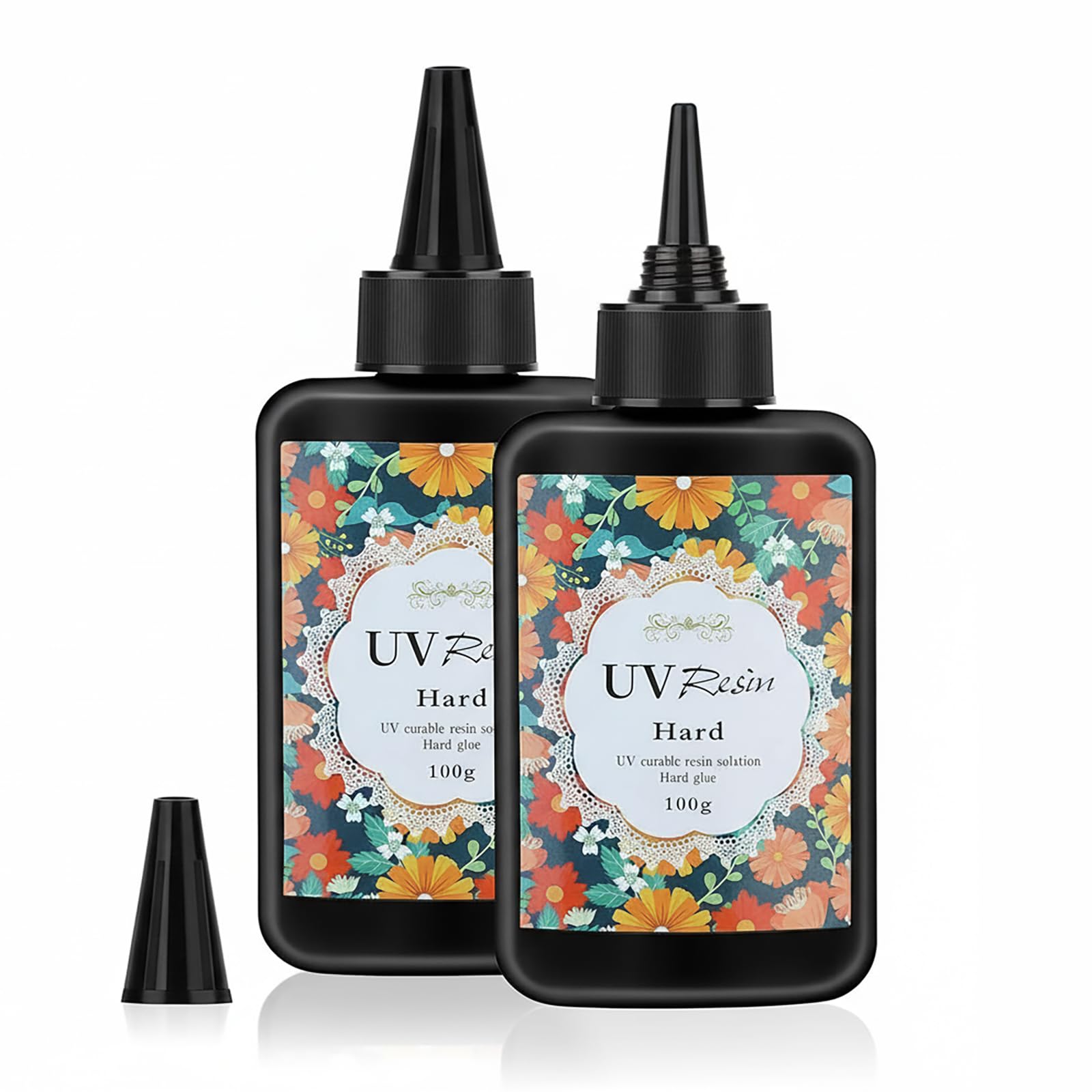 UV Resin Clear, 200g Upgraded U V Epoxy Resin Glue Hard Type Ultraviolet Fast Curing with UV Light, Solar Cure Sunlight Activated Resin for Jewelry Making Kit Craft Casting Supplies Decoration