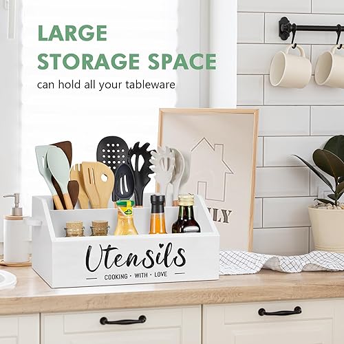 Miniatura 2 de Soporte para utensilios de cocina, soporte grande para utensilios de cocina para encimera, organizador de utensilios de cocina de granja para