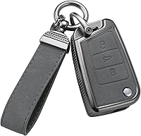 Vista 17 de YO&YOYE Compatible con funda para llavero VW Volkswagen con llavero protector de llave de cuero