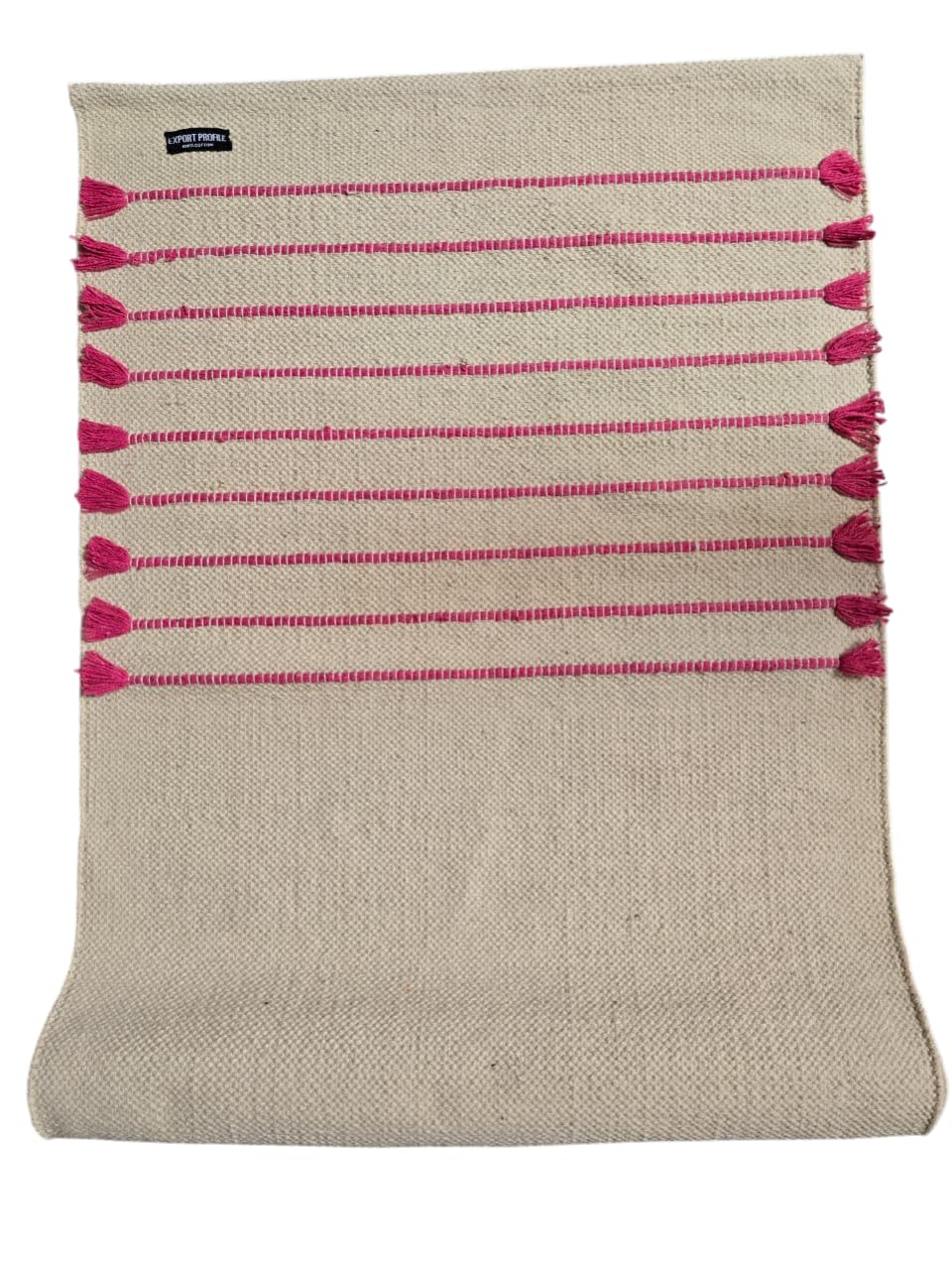 EXPORT PROFILE Indian Hand Made Cotton Yoga Mat Eco-Friendly Comfortable Extra Long Hand Woven Rug - 100%Organic Cotton Yoga Mat Non Slip & Thick for Everyday Fitness at Home - Multi 14 (24”x72”x18mm)