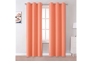 Burnt Coral Room Darkening Curtains for Living Room Nursery