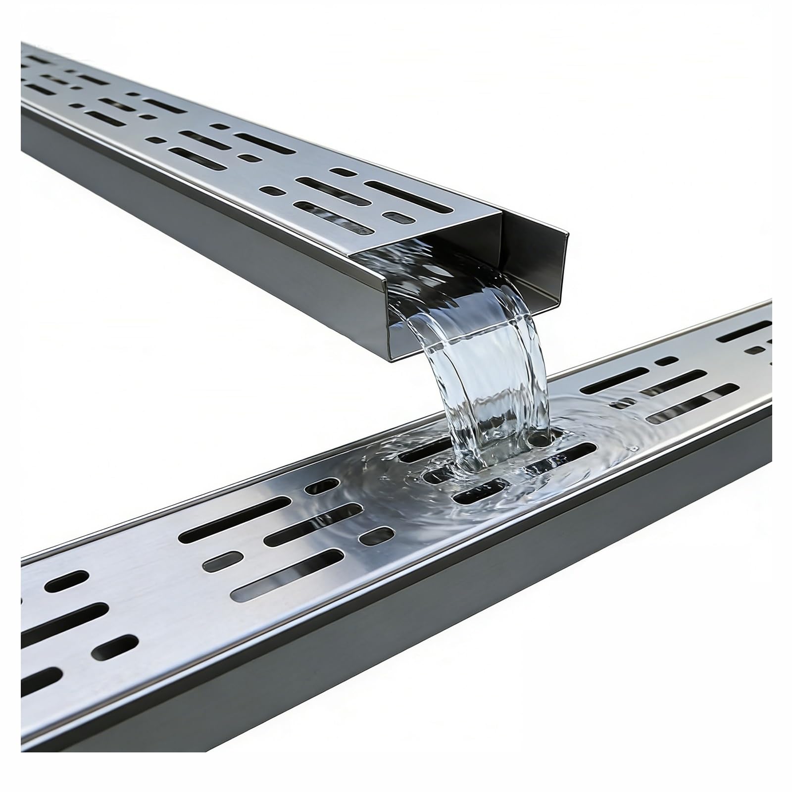 GLDYTVF Stainless Steel 304 Outdoor Narrow Drainage Grate Durable Linear Drainage System for Garden Waste Filter H8*W5CM (H3.15*W1.96IN)
