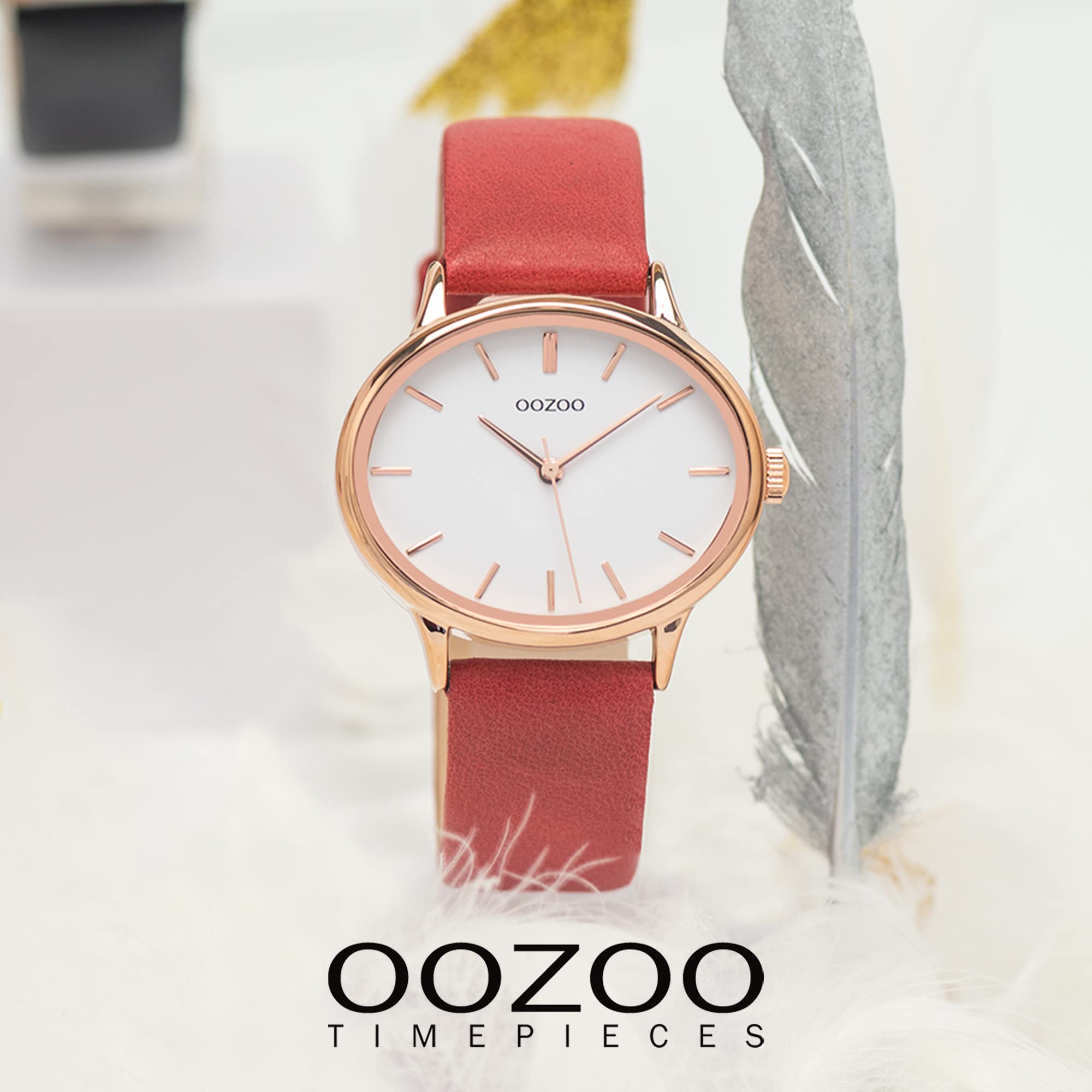 OOZOO Timepieces C10942 - Orologio da polso da donna con cinturino in pelle da 18 mm, di alta qualità per donne, elegante orologio analogico da donna rotondo